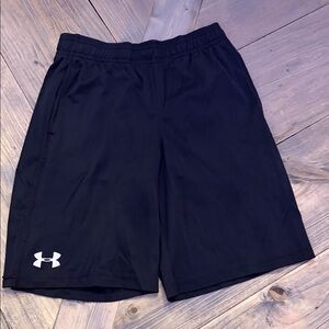 Under Armour Men's Black Performance Training Shorts with White Logo